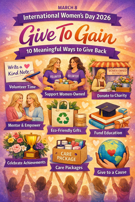 10 “Give To Gain” Ways to Celebrate International Women’s Day 2026
