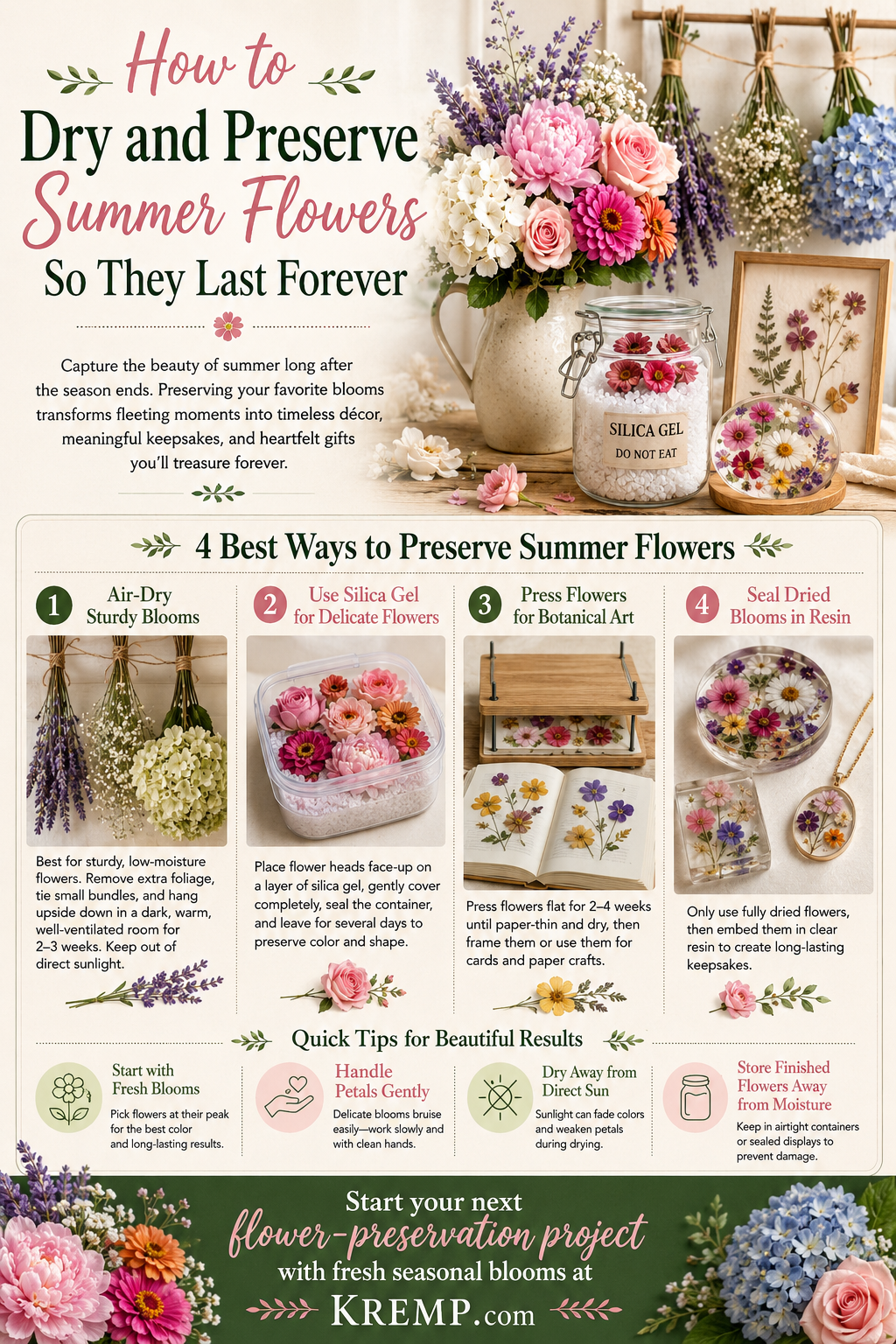How to Dry and Preserve Summer Flowers So They Last Forever