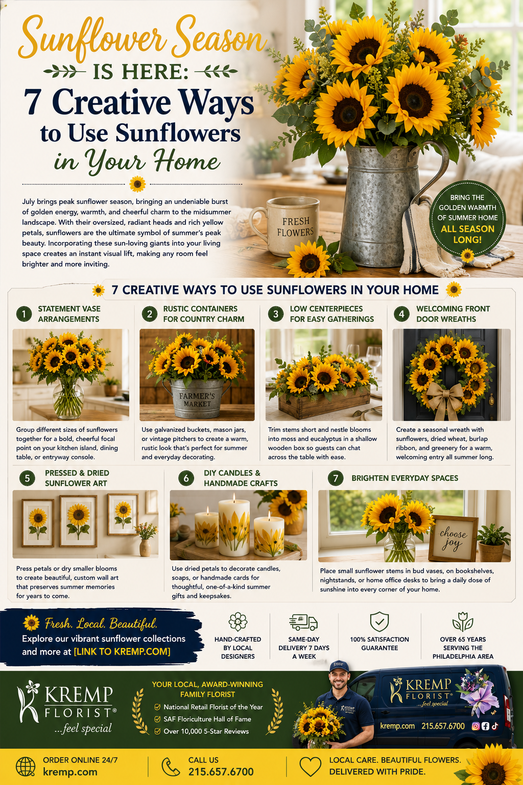 Sunflower Season Is Here: 7 Creative Ways to Use Sunflowers in Your Home