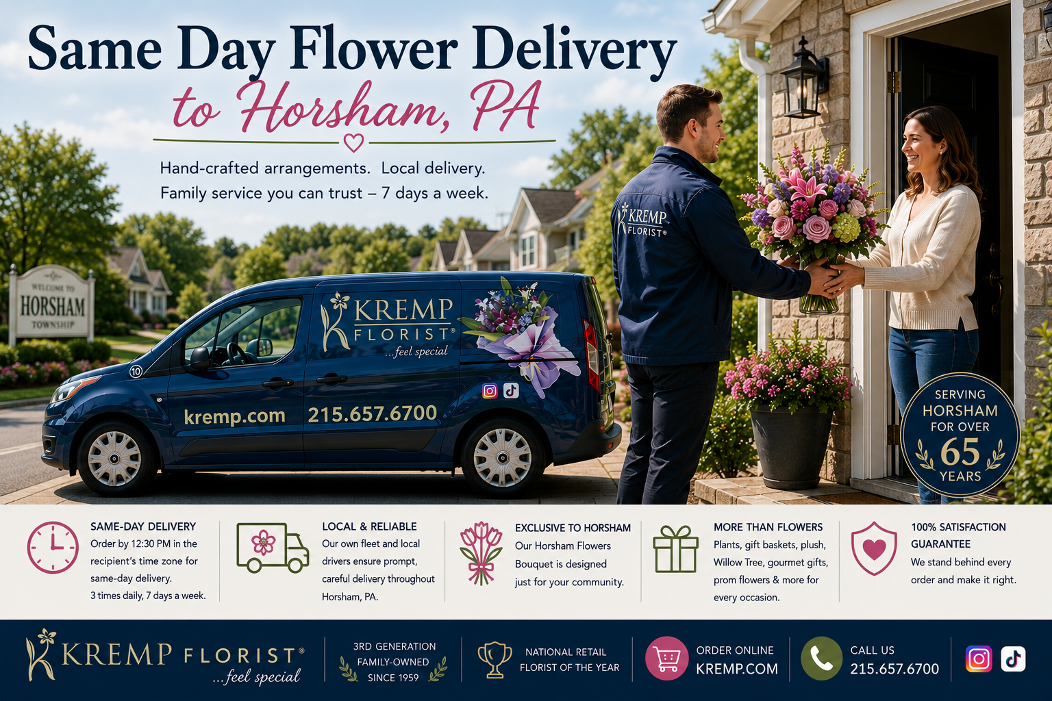 Same Day Flower Delivery to Horsham, PA | Kremp Florist