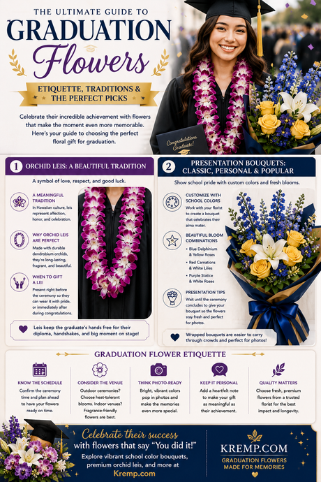 Graduation Flower Etiquette: Leis, Bouquets, and What Colors to Choose