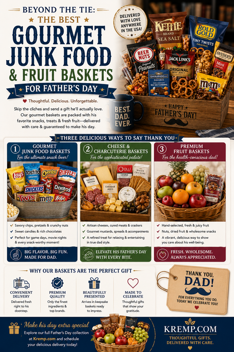 Beyond the Tie: The Best Gourmet Junk Food & Fruit Baskets for Father’s Day