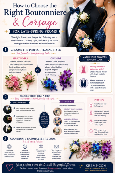 How to Choose the Right Boutonniere & Corsage for Late-Spring Proms