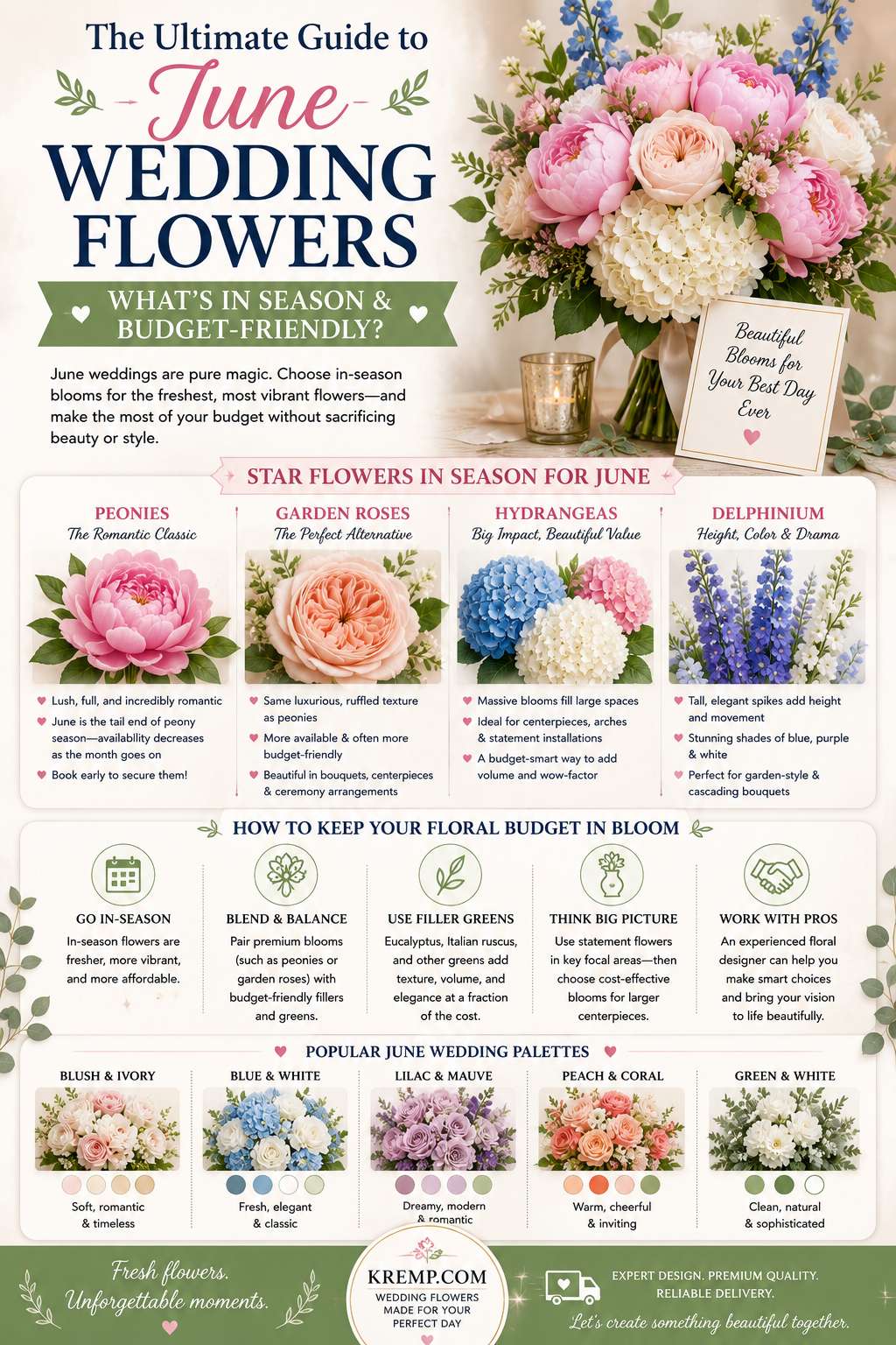 The Ultimate Guide to June Wedding Flowers: What’s in Season and Budget-Friendly?