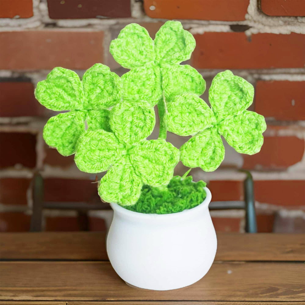 Crochet Clover in Flower Pot