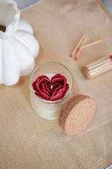 Heart Peony Candle with Lid