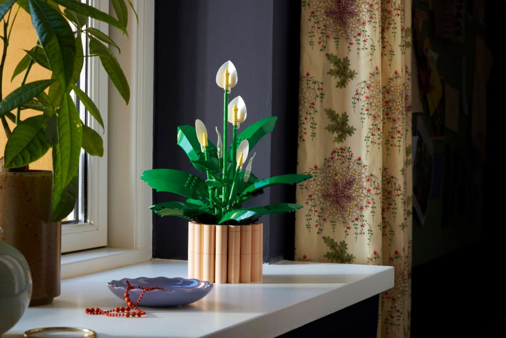 Lego Peace Lily on Windowsill