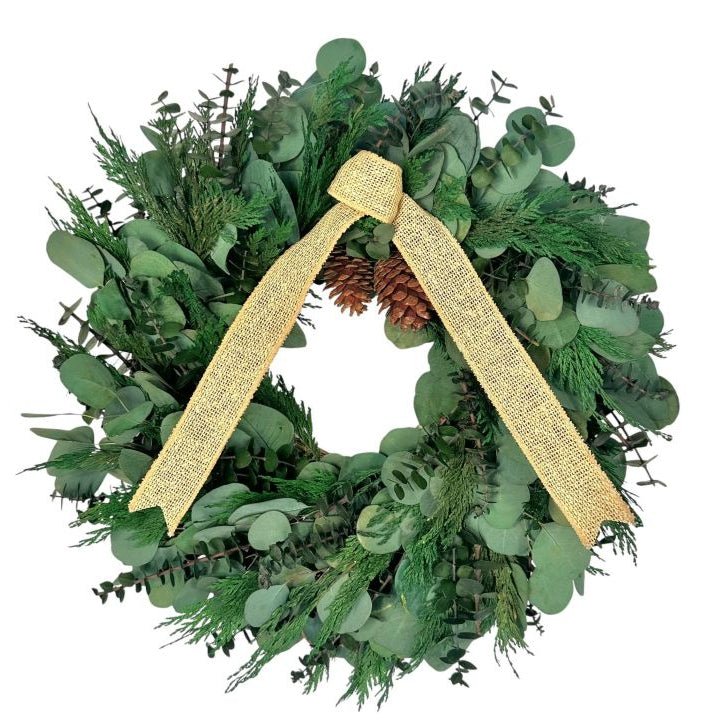 Cedar and Silver Dollar Dried Wreath