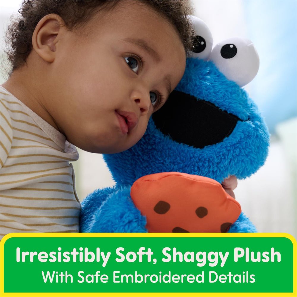 Child with Cookie Monster Plush