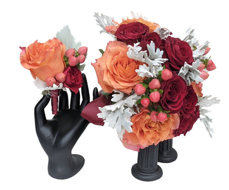 Harvest Homecoming Boutonniere and Clutch Package