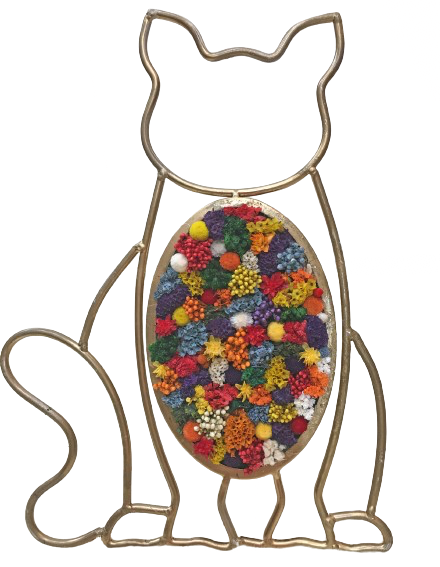 Brass Kitty Forever Flowers