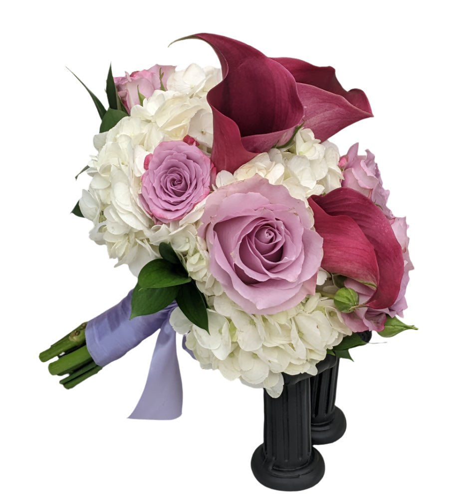Calla Lily and Rose Clutch - Lavender