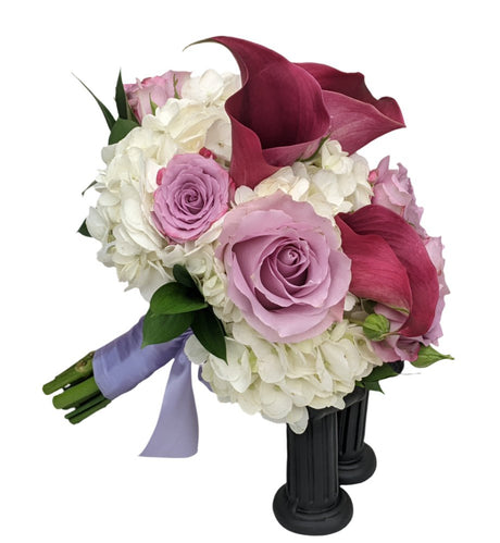 Calla Lily and Rose Clutch - Lavender