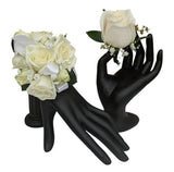 Boutonniere and corsage combo package - White