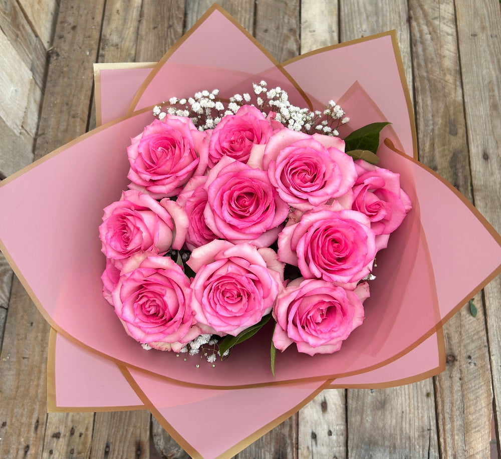 Dozen Pink Roses for Breast Cancer Awareness Month