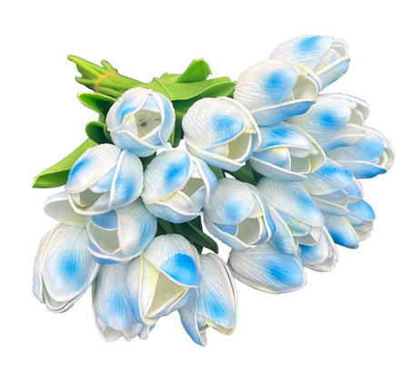 Blue silk tulip bouquet