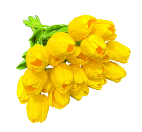 Yellow silk tulip bouquet
