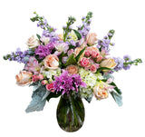 Silver Lining Wrapped Bouquet Designed in a Vase