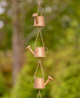 74" Iron Rain Chain with Watering Cans