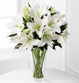 Light in your Honor funeral flower arrangement of all white flowers Small