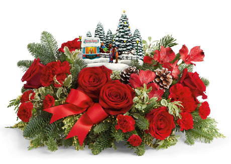 Teleflora Thomas Kinkade Charming Sleigh Bouquet - Deluxe
