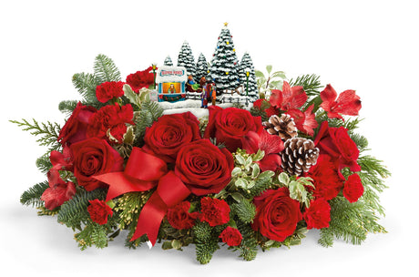 Teleflora Thomas Kinkade Charming Sleigh Bouquet - Premium