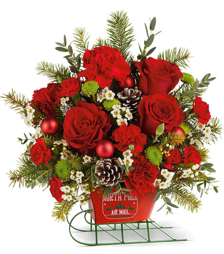 Teleflora North Pole Sleigh Bouquet - Deluxe