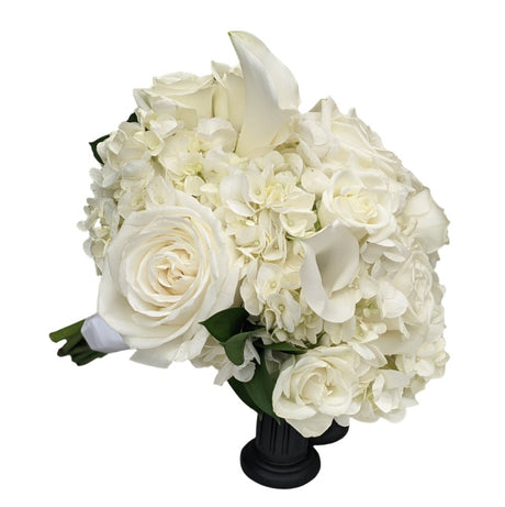 Calla Lily and Rose Clutch - White