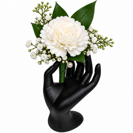 White carnation boutonniere