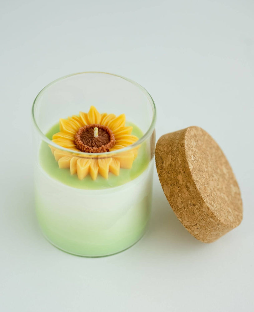 Soy Sunflower Candle with Lid
