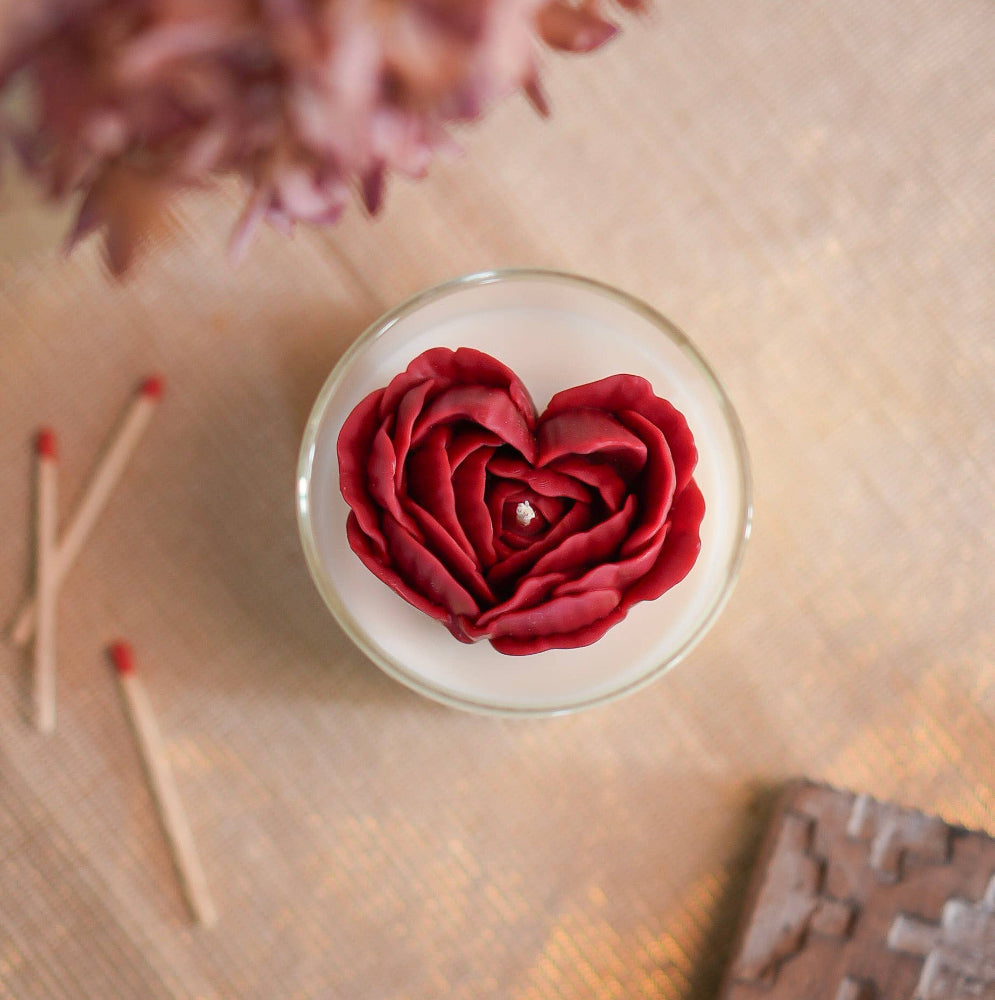 Heart Peony Candle