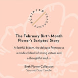 February Birthday Flower Candle Description