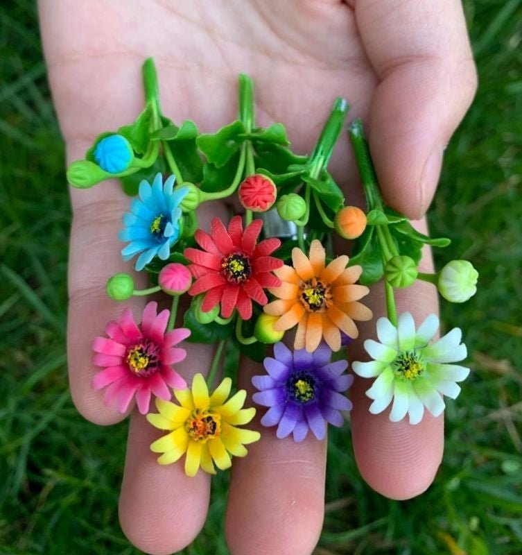Handmade Mini Gerbera Daisies in Pot