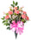 Artificial Daisy and Rose Cemetery Vase - Pink