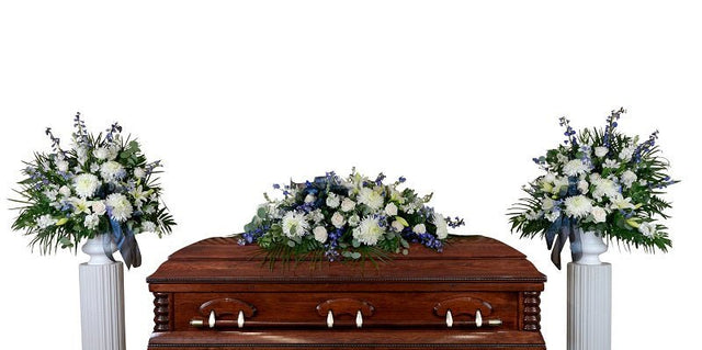 3 Piece Blue and White Funeral Package