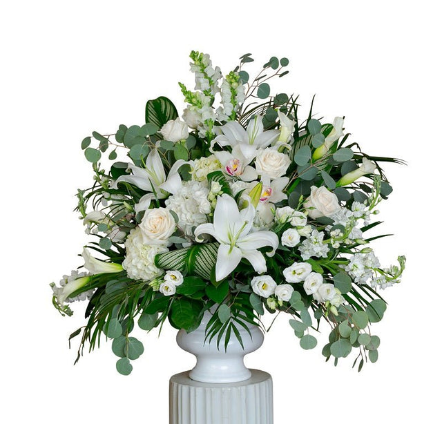 Blue and White Funeral Basket
