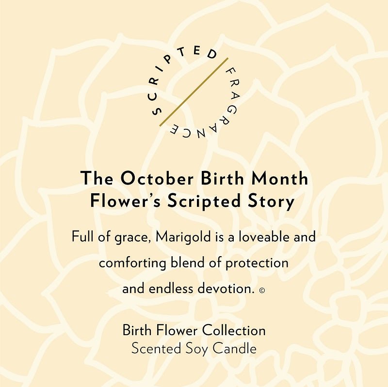 October Birthday Flower Candle Description