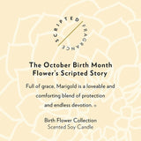 October Birthday Flower Candle Description